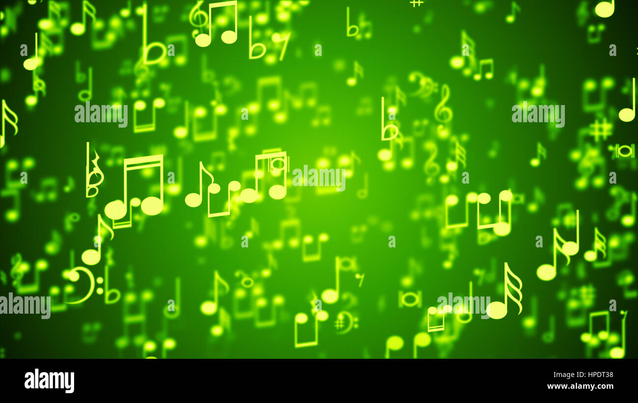 Zusammenfassung Hintergrund mit bunten Noten. Stockfoto