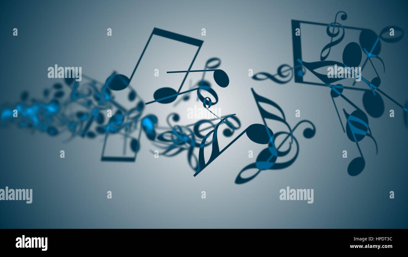 Zusammenfassung Hintergrund mit bunten Noten. Stockfoto