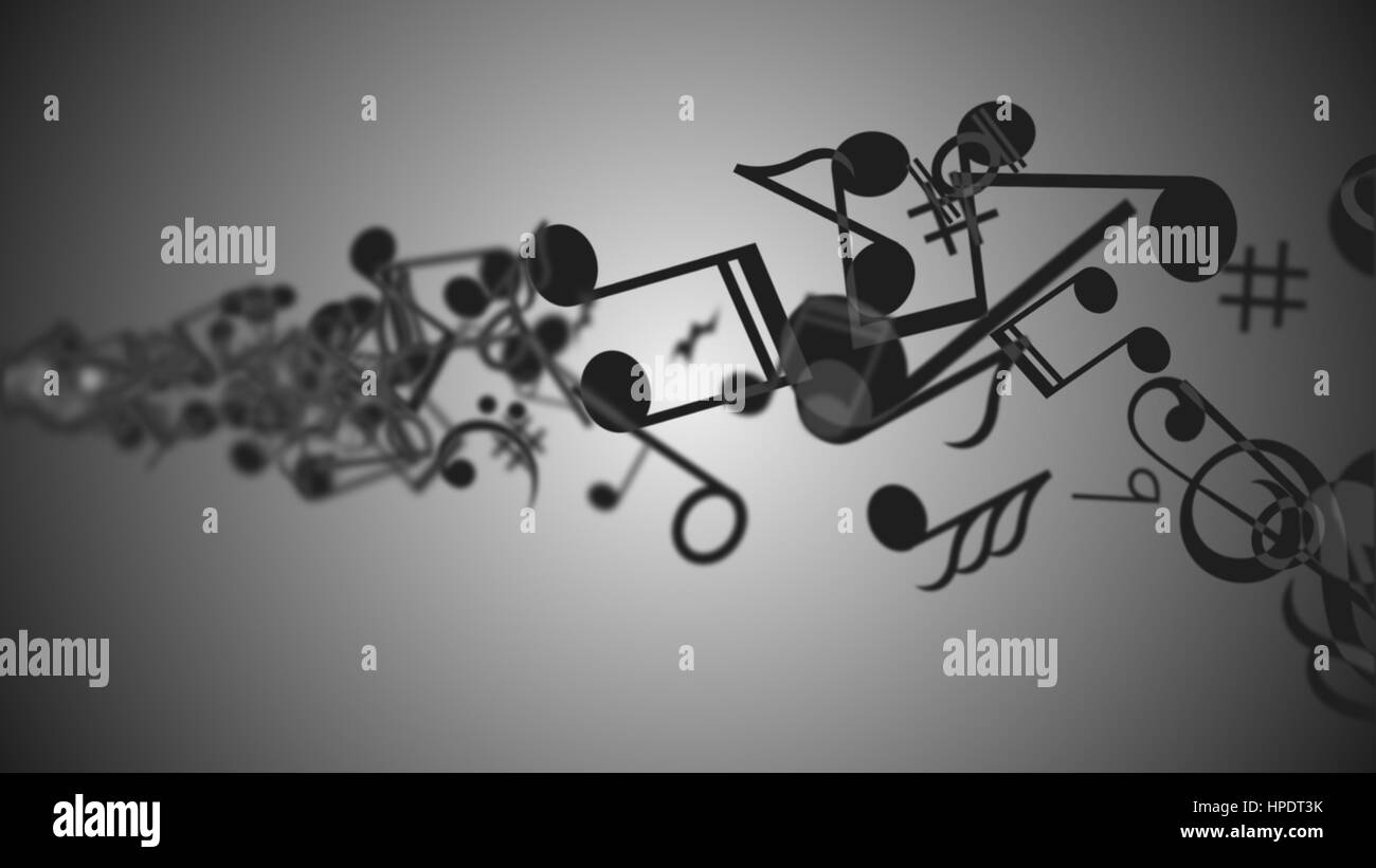 Zusammenfassung Hintergrund mit bunten Noten. Stockfoto