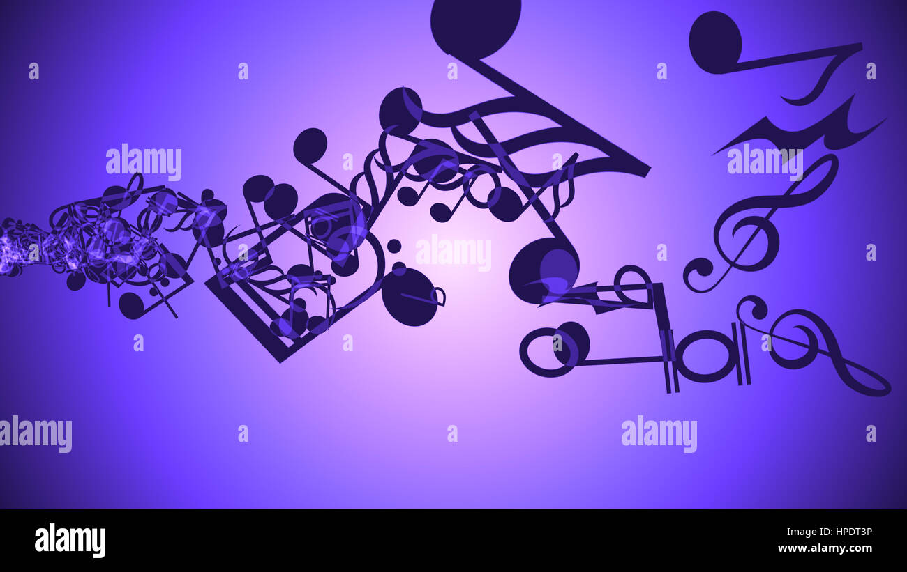 Zusammenfassung Hintergrund mit bunten Noten. Stockfoto