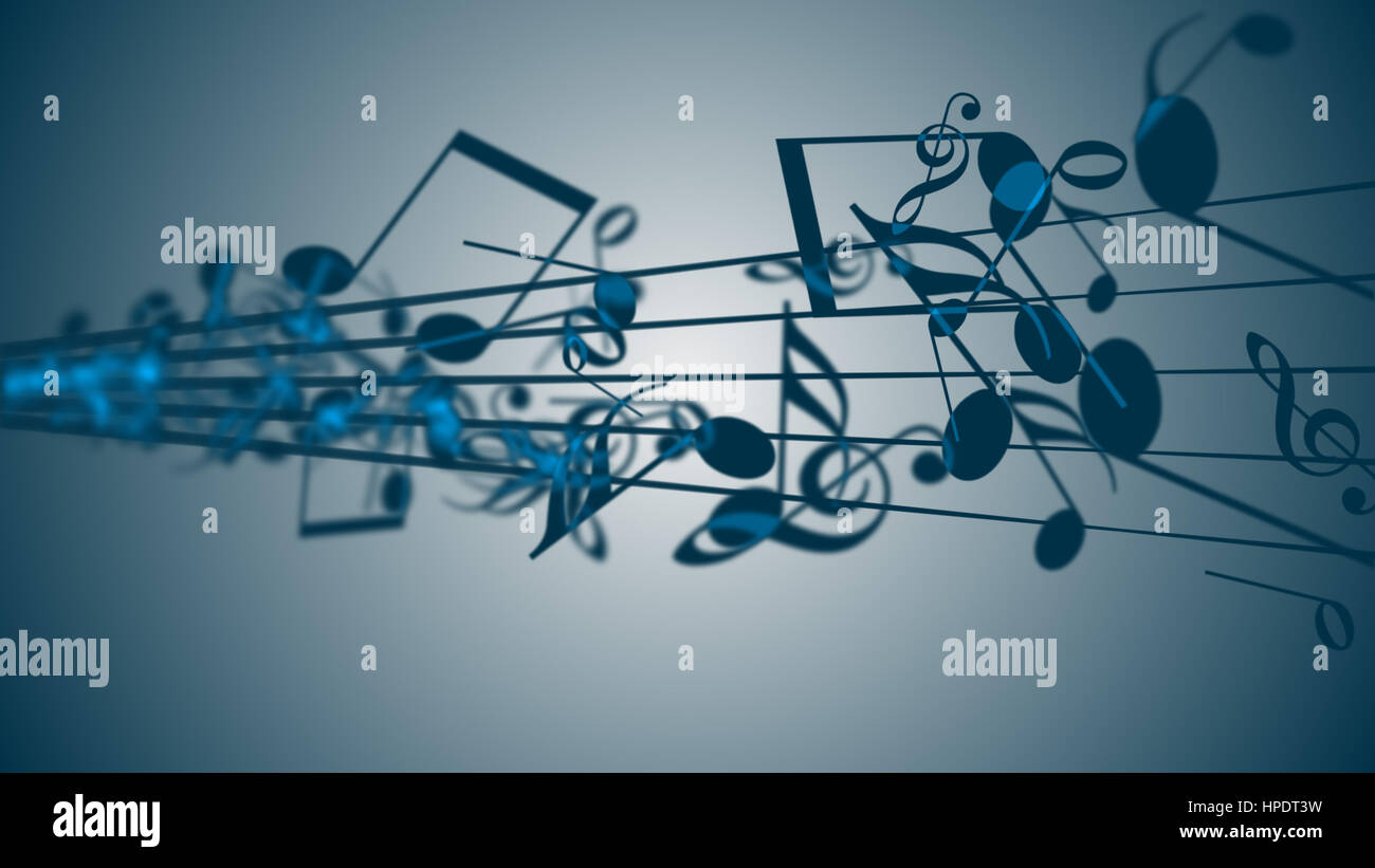 Zusammenfassung Hintergrund mit bunten Noten. Stockfoto