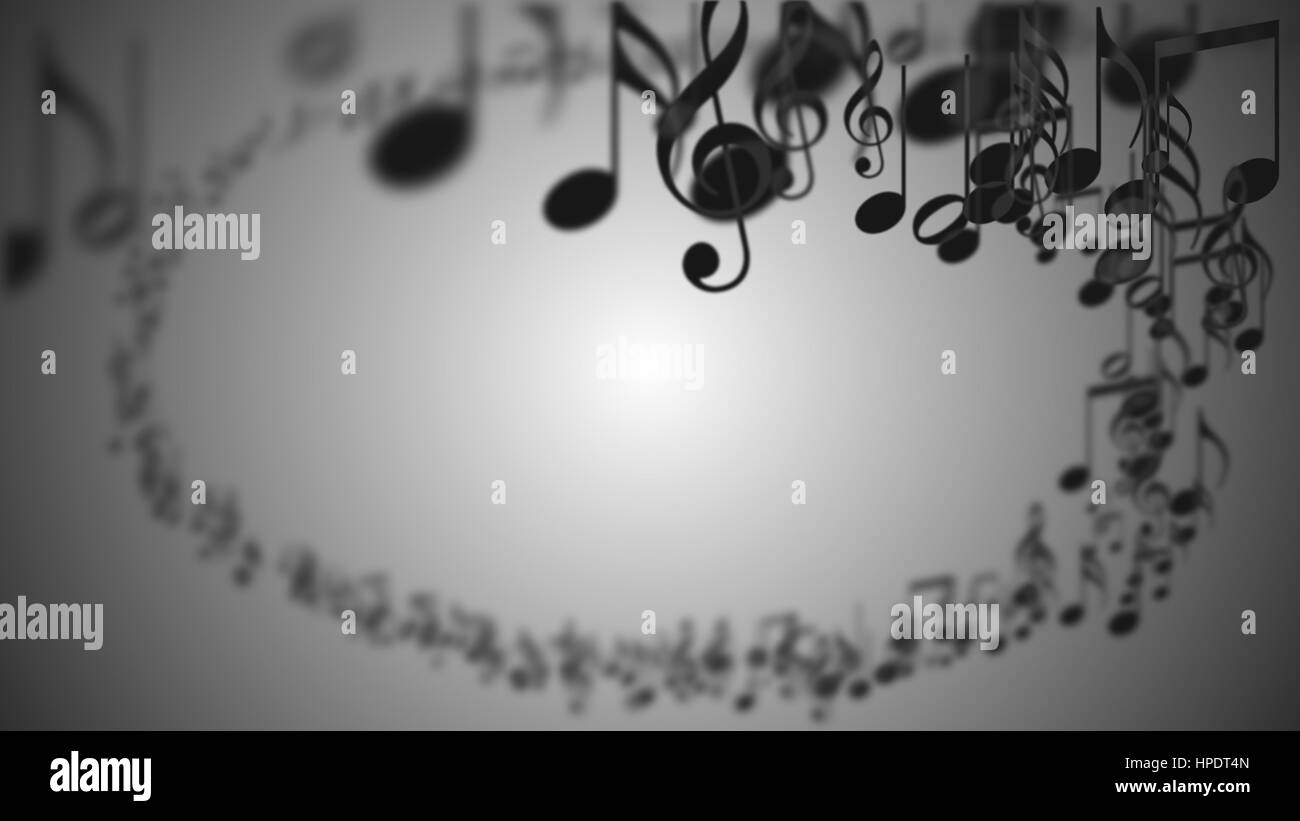 Zusammenfassung Hintergrund mit bunten Noten. Stockfoto