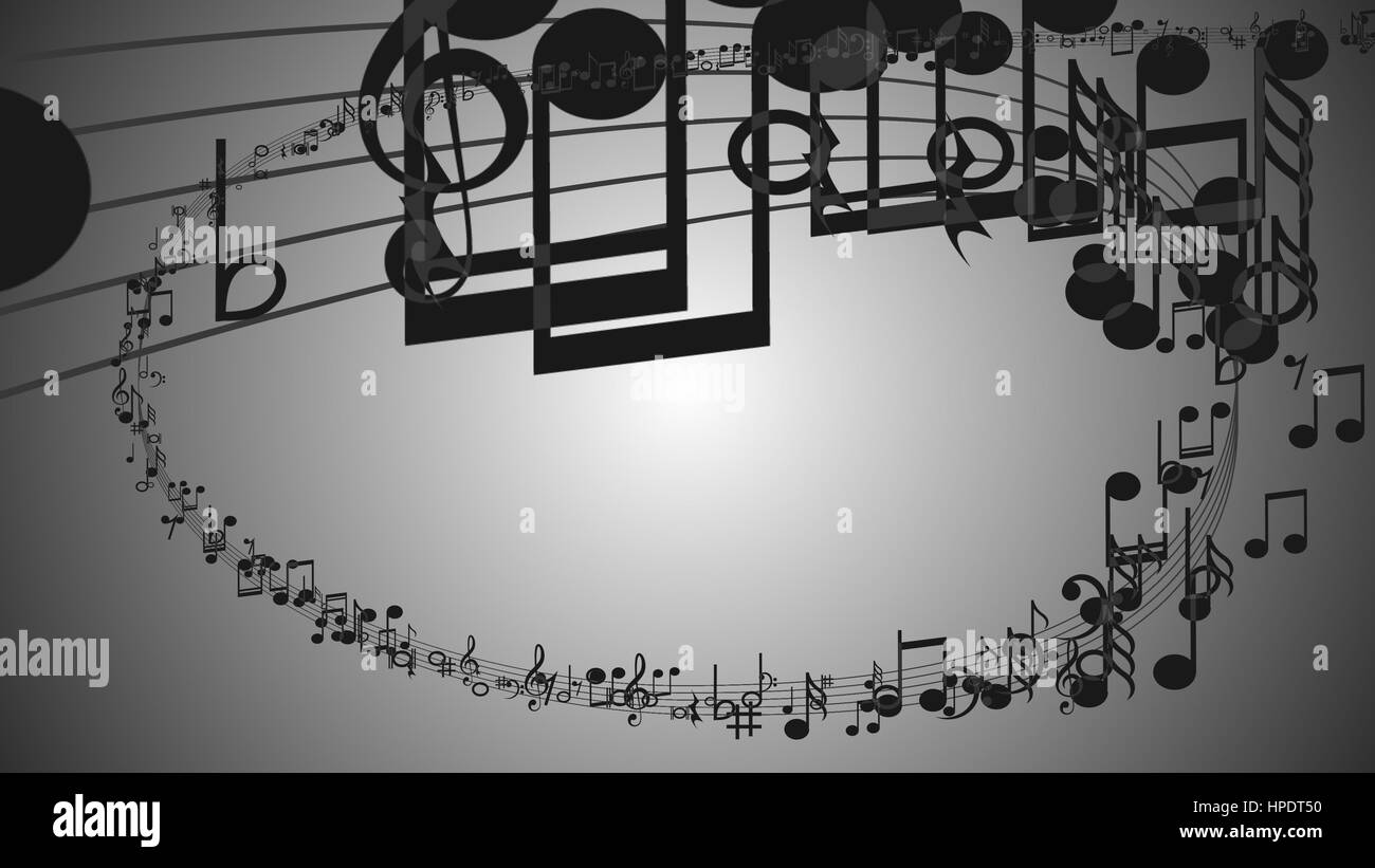 Zusammenfassung Hintergrund mit bunten Noten. Stockfoto