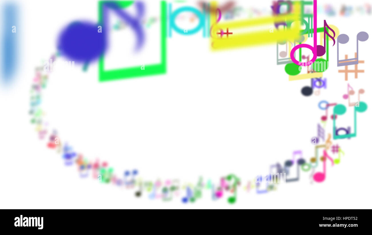 Zusammenfassung Hintergrund mit bunten Noten. Stockfoto