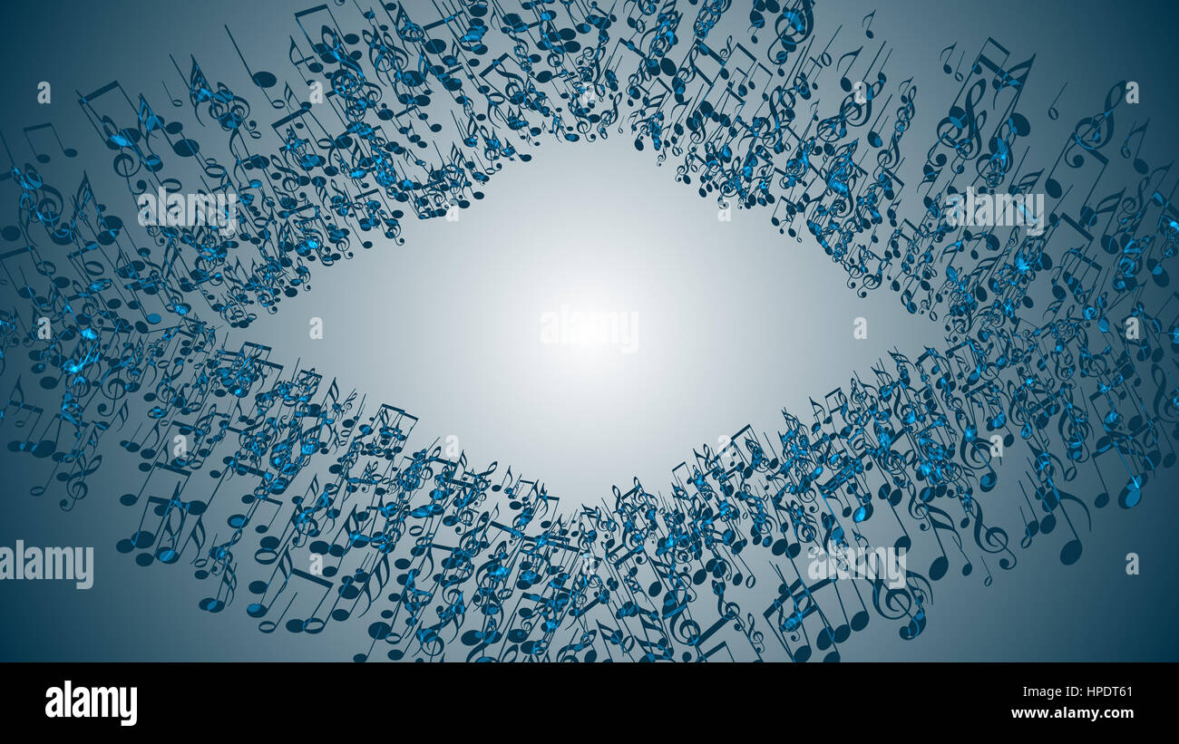 Zusammenfassung Hintergrund mit bunten Noten. Stockfoto