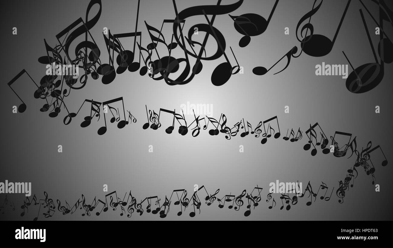 Zusammenfassung Hintergrund mit bunten Noten. Stockfoto