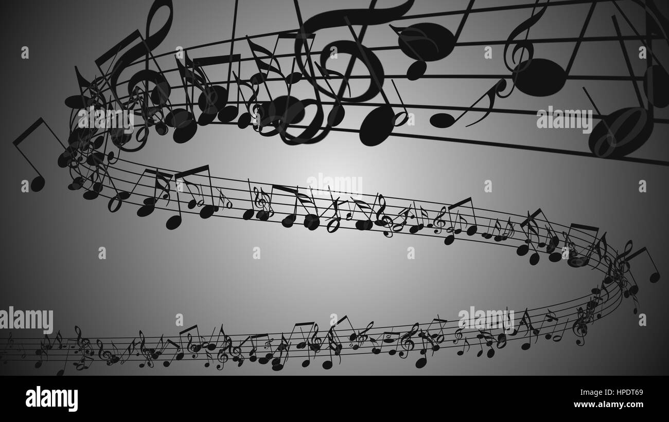 Zusammenfassung Hintergrund mit bunten Noten. Stockfoto