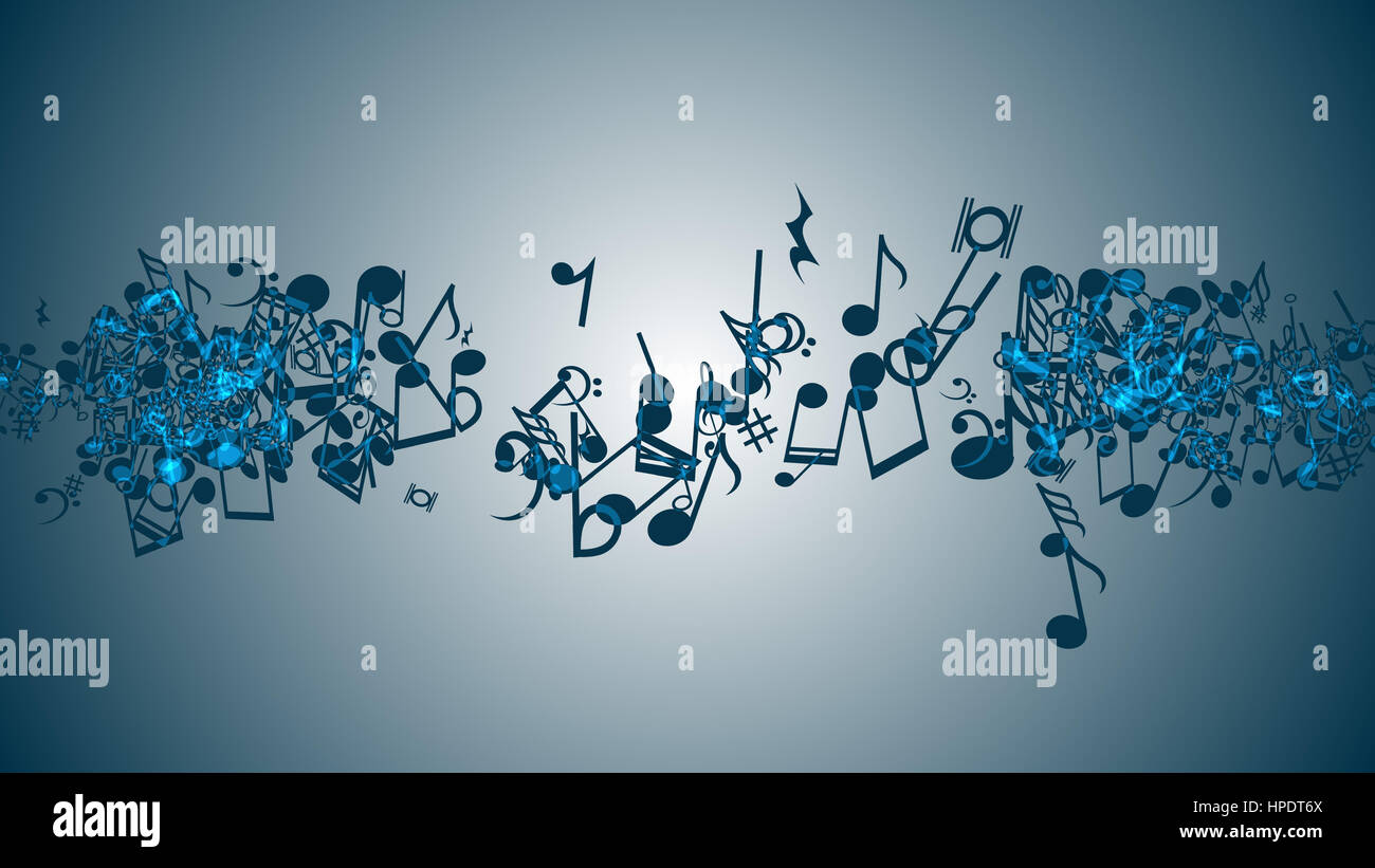 Zusammenfassung Hintergrund mit bunten Noten. Stockfoto