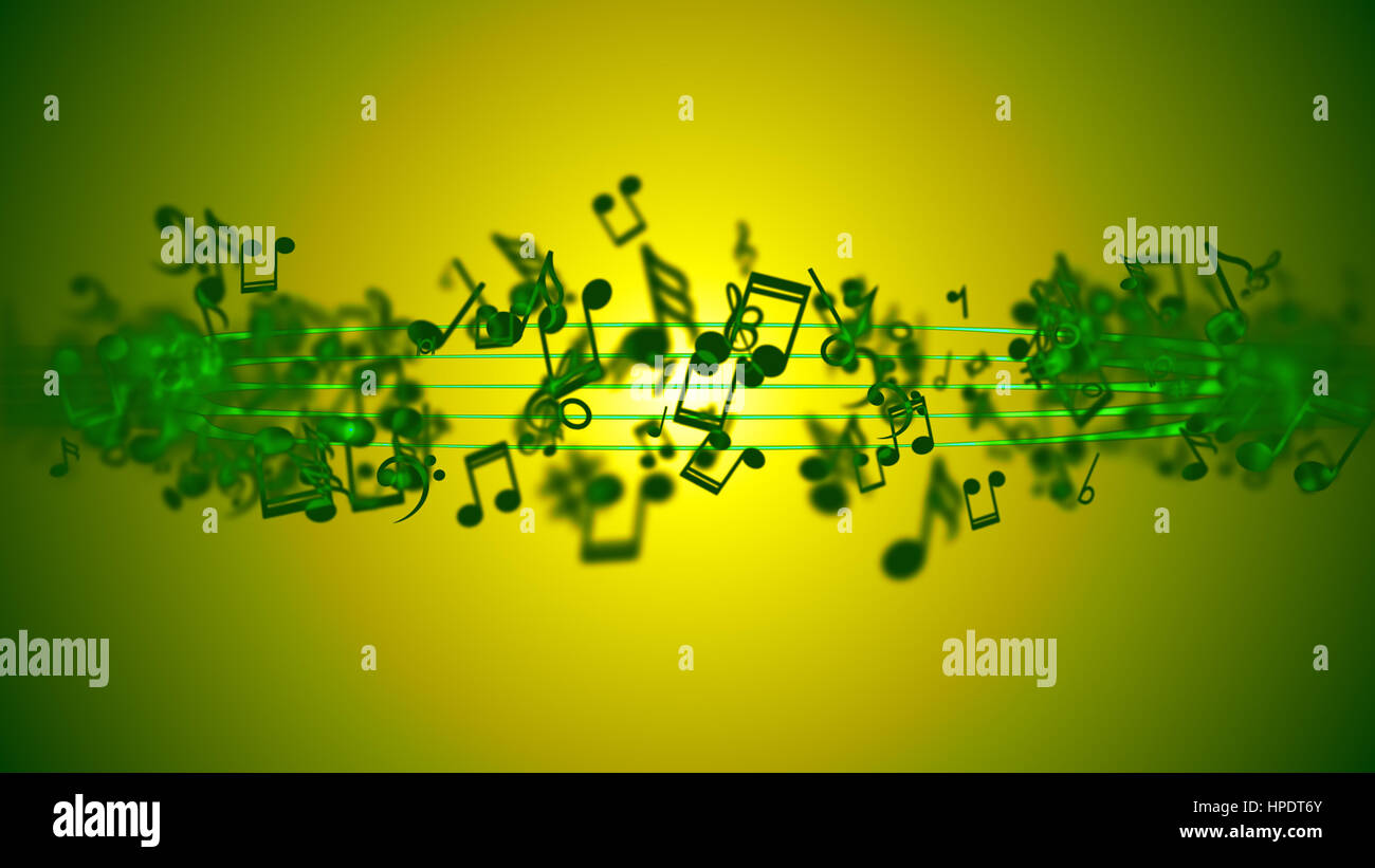 Zusammenfassung Hintergrund mit bunten Noten. Stockfoto