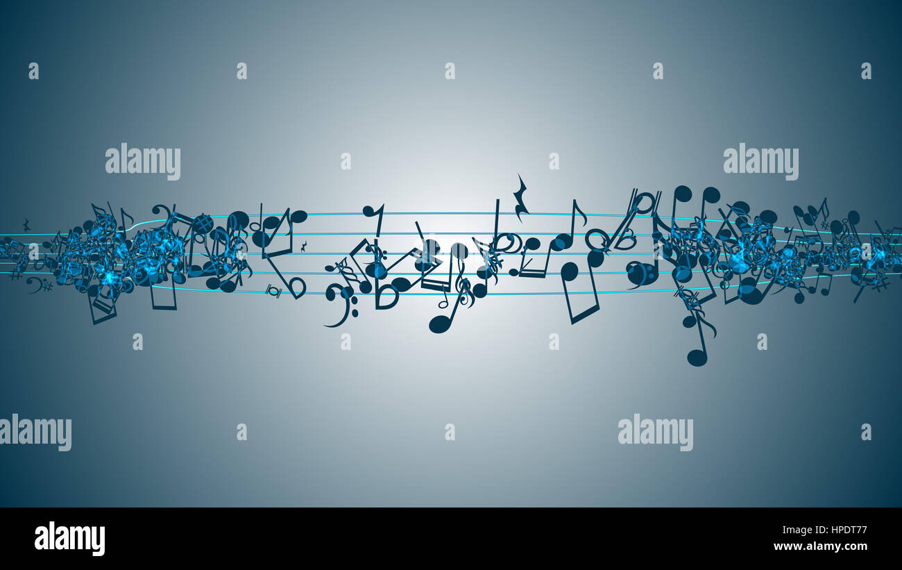 Zusammenfassung Hintergrund mit bunten Noten. Stockfoto