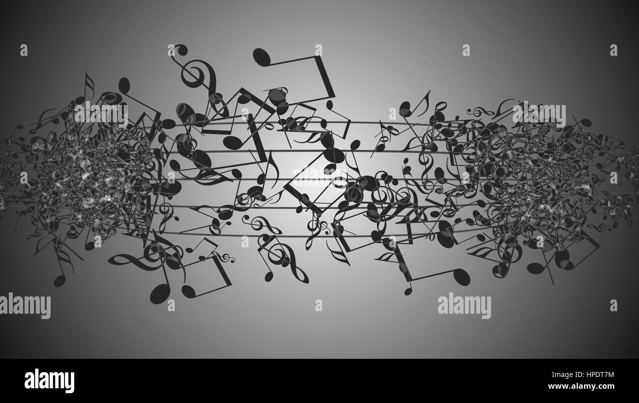 Zusammenfassung Hintergrund mit bunten Noten. Stockfoto