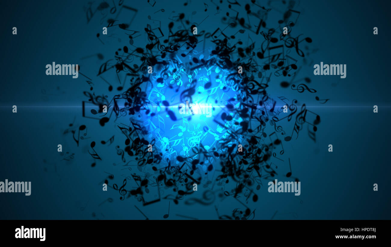 Zusammenfassung Hintergrund mit bunten Noten. Stockfoto