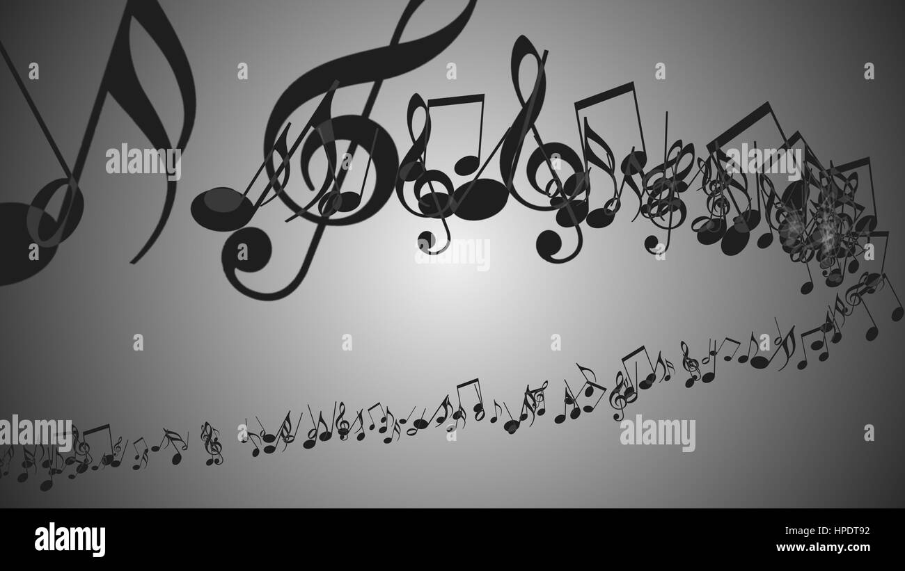 Zusammenfassung Hintergrund mit bunten Noten. Stockfoto