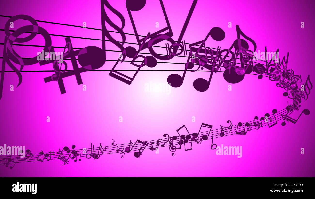 Zusammenfassung Hintergrund mit bunten Noten. Stockfoto