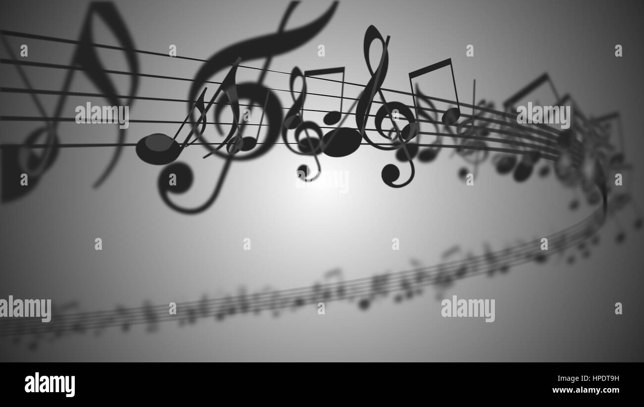 Zusammenfassung Hintergrund mit bunten Noten. Stockfoto