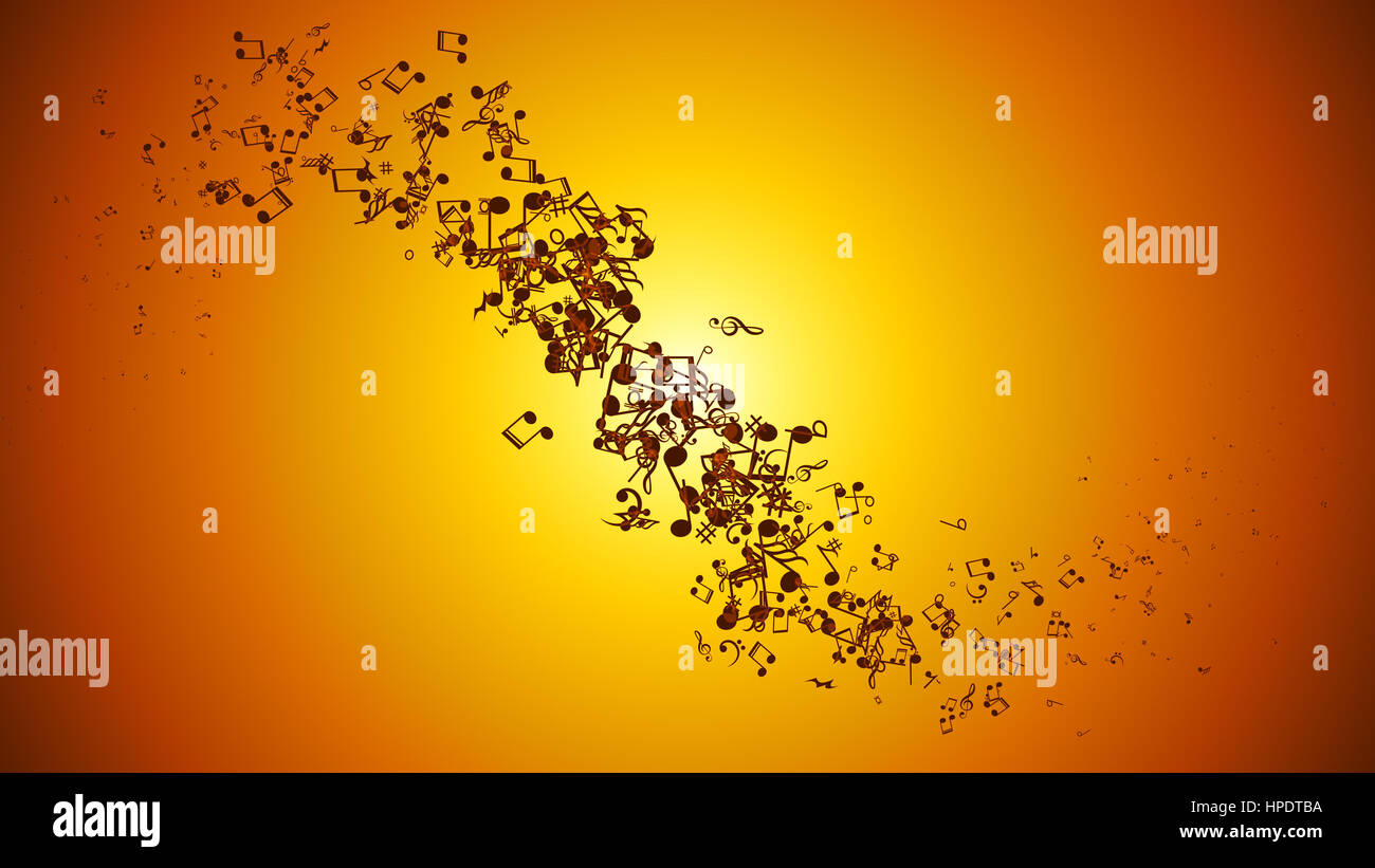 Zusammenfassung Hintergrund mit bunten Noten. Stockfoto