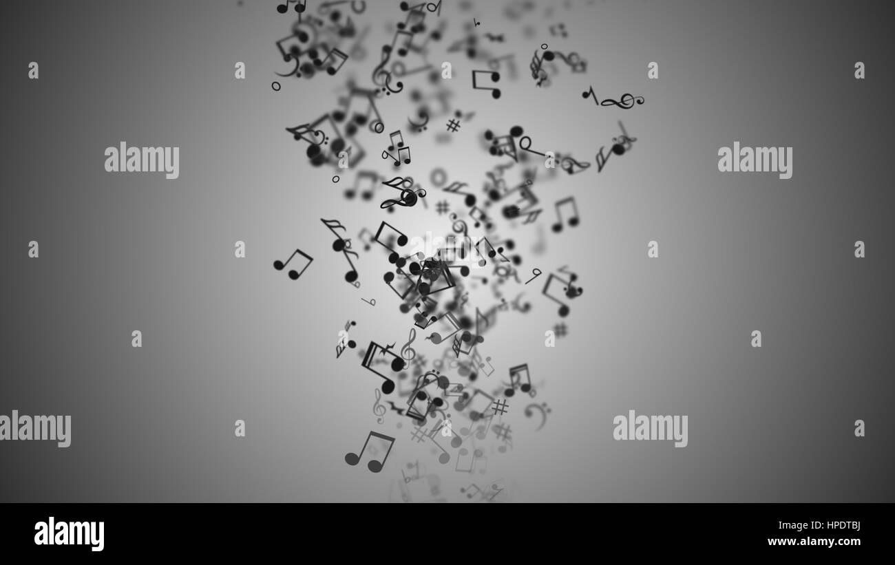 Zusammenfassung Hintergrund mit bunten Noten. Stockfoto