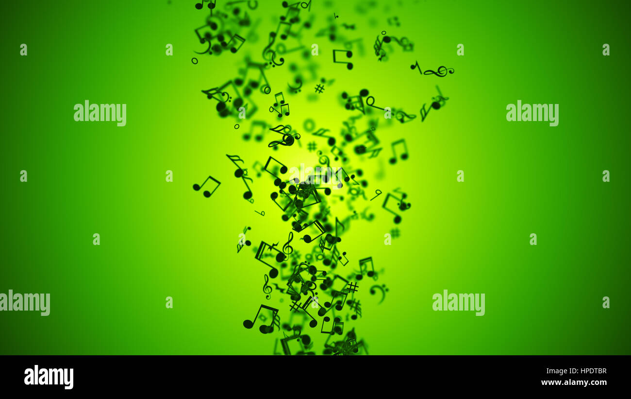 Zusammenfassung Hintergrund mit bunten Noten. Stockfoto