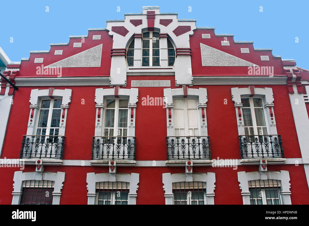 "Casa Rodriguez Fernandez" modernistischen Gebäude, Ferrol, Provinz La Coruña, Galizien, Spanien, Europa Stockfoto