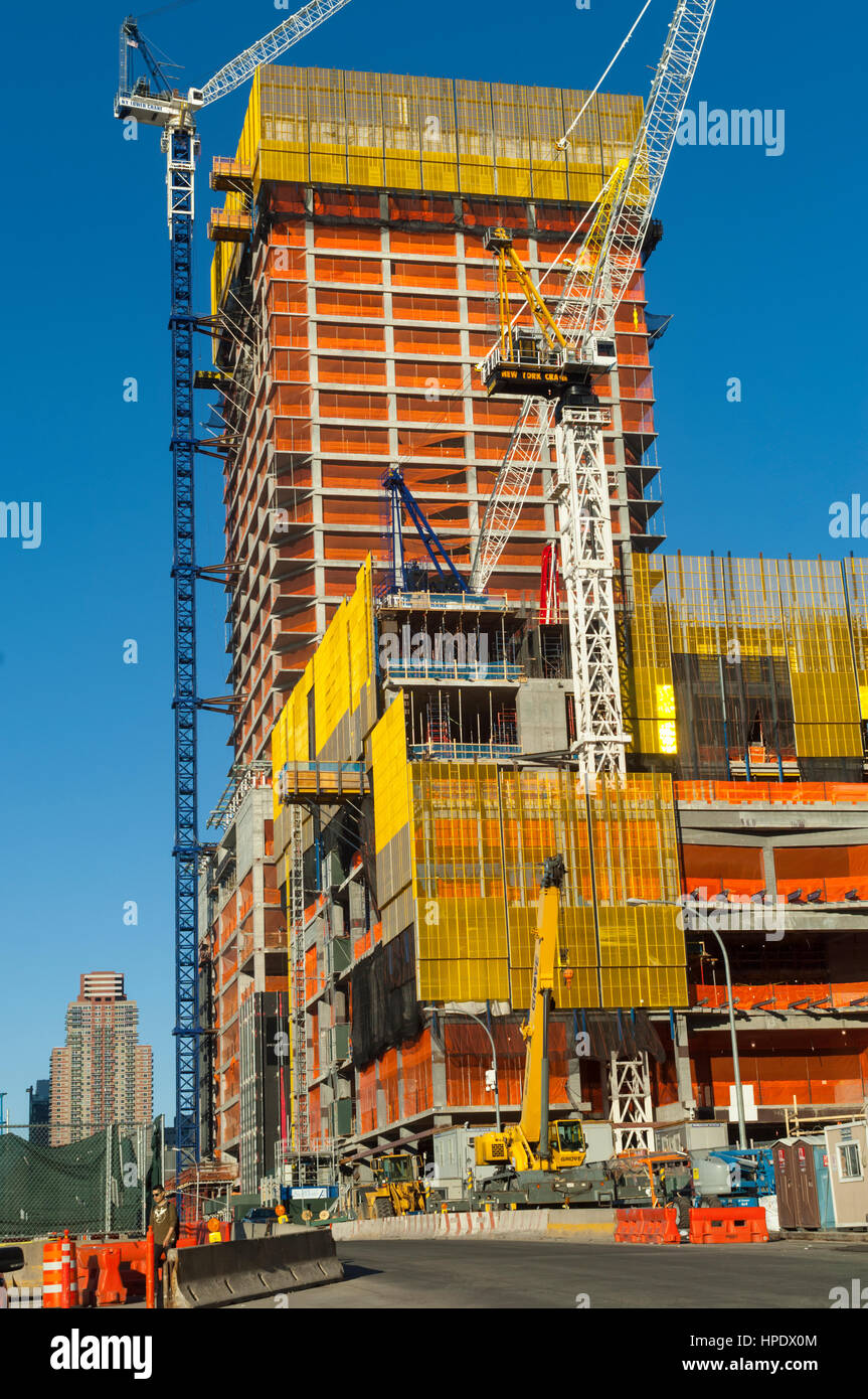 Bau der Hudson Yards Entwicklung in New York auf Sonntag, 19. Februar 2017.  (© Richard B. Levine) Stockfoto