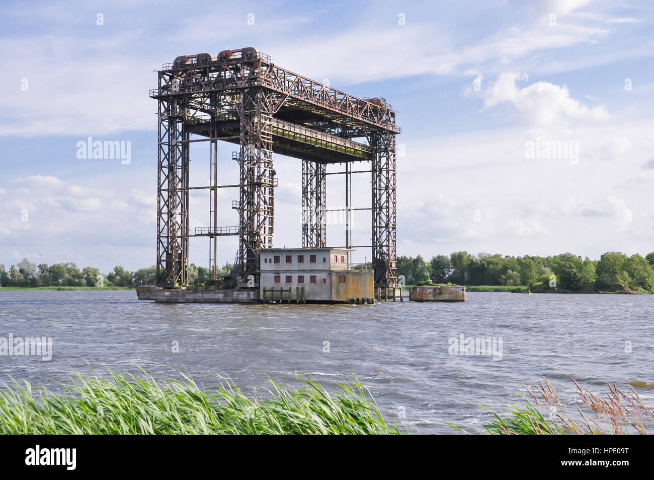 Aufhebung-Brücke Karnin, Deutschland Stockfoto