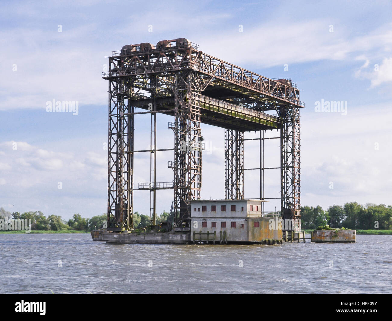 Aufhebung-Brücke Karnin, Deutschland Stockfoto
