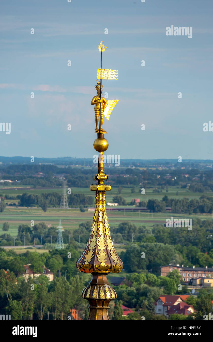 Danzig, Blick von der Marienkirche, Rathaus Turm, Altstadt von Danzig, Gdansk, Pomorskie, Pommersche Woiwodschaft, Polen Stockfoto