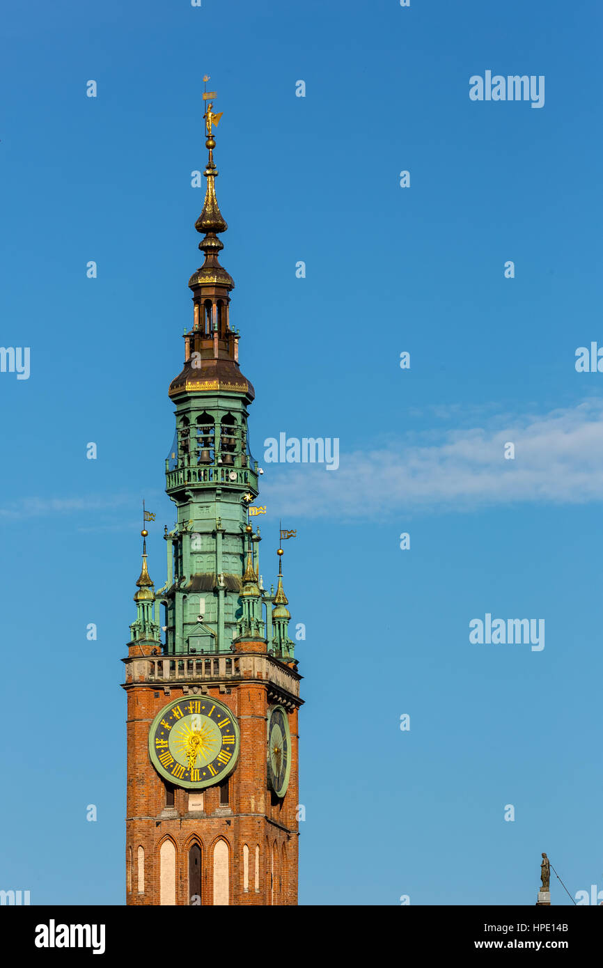Rathaus und die Langgasse, Rothenburgs, Danzig, Gdansk, Pomorskie, Pommersche Woiwodschaft, Polen Stockfoto