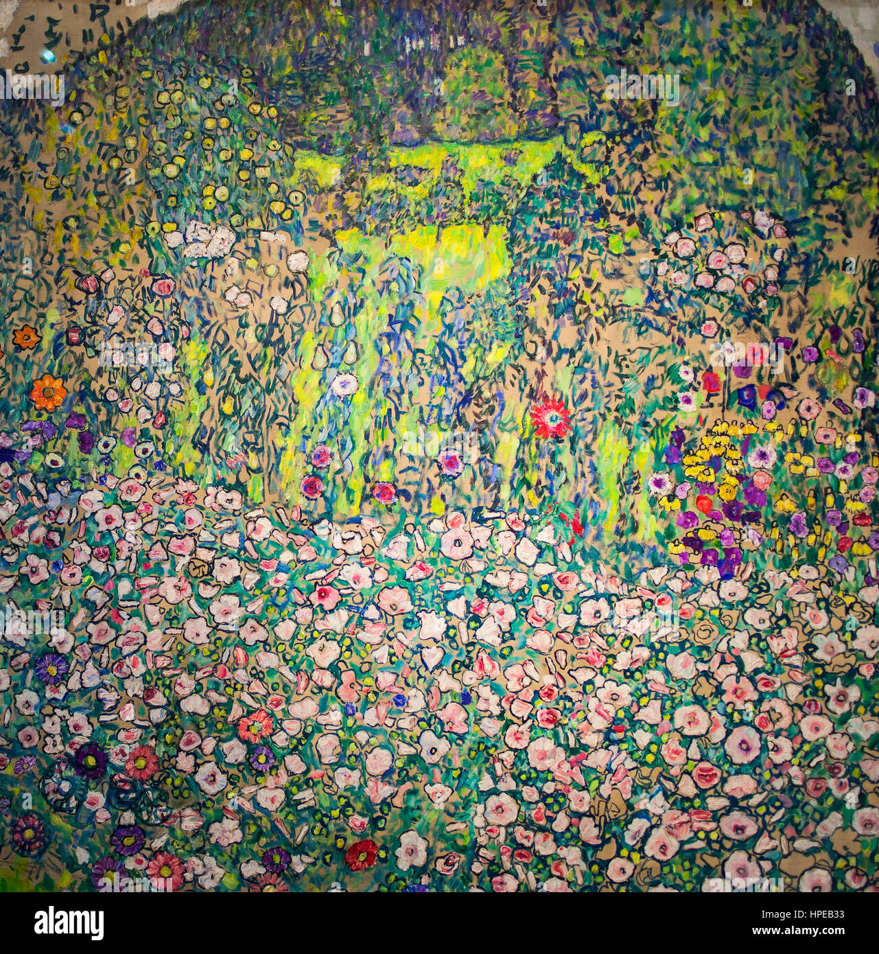 Garten-Landschaft mit abgerundeten Berggipfel, Gustav Klimt, Leopold Museum, Wien, Österreich, Europa Stockfoto