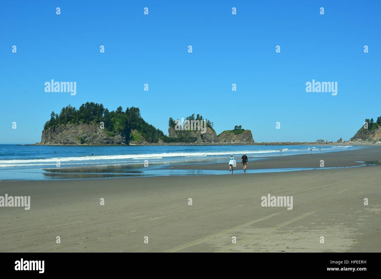 Strand von La Push, Washington State Küste, USA, angrenzend zum Olympic National Park. Stockfoto