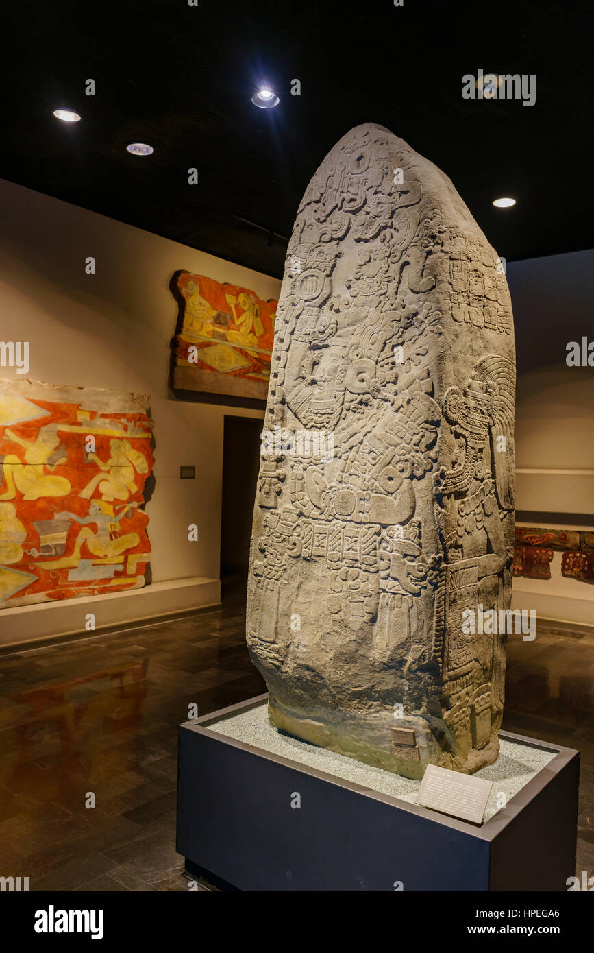 Mexiko-Stadt, FEB 16: Schöne Exhbit in das National Museum of Anthropology (Museo Nacional de Antropologia, MNA) am 16. Februar 2017 in Mexiko-Stadt Stockfoto