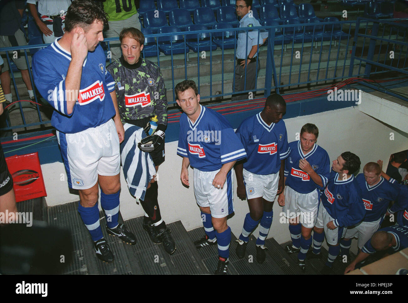 LEICESTER CITY WALK vom Einbaum gegen ATHLETICO 15. Oktober 1997 Stockfoto