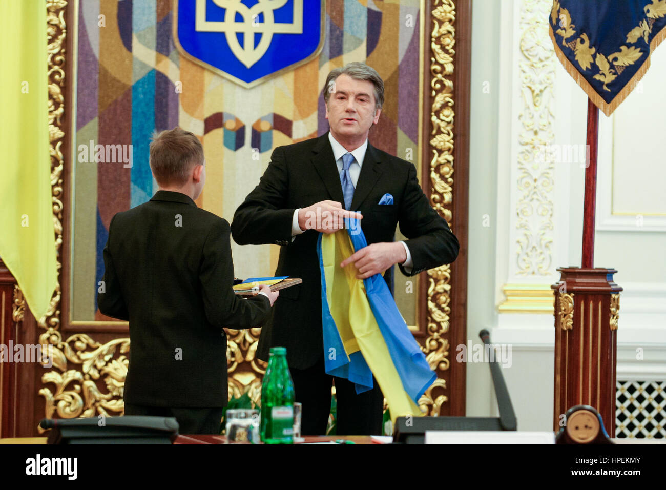 Kiew, Ukraine - 17. Dezember 2009: Viktor Yushchenko - der dritte Präsident der Ukraine (2005-2010) Stockfoto