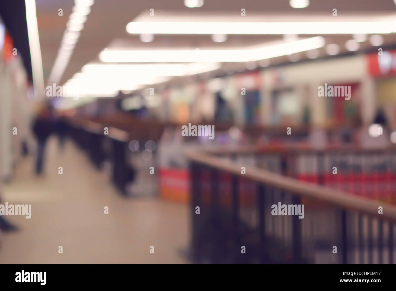 Food-Court unscharf Hintergrund im Einkaufszentrum Stockfoto