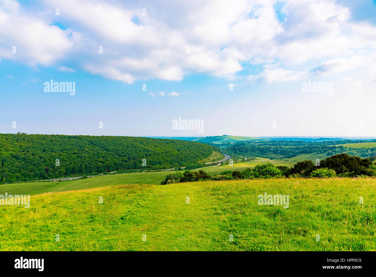 ländliche landwirtschaftlichen Fläche in der britischen Landschaft Stockfoto