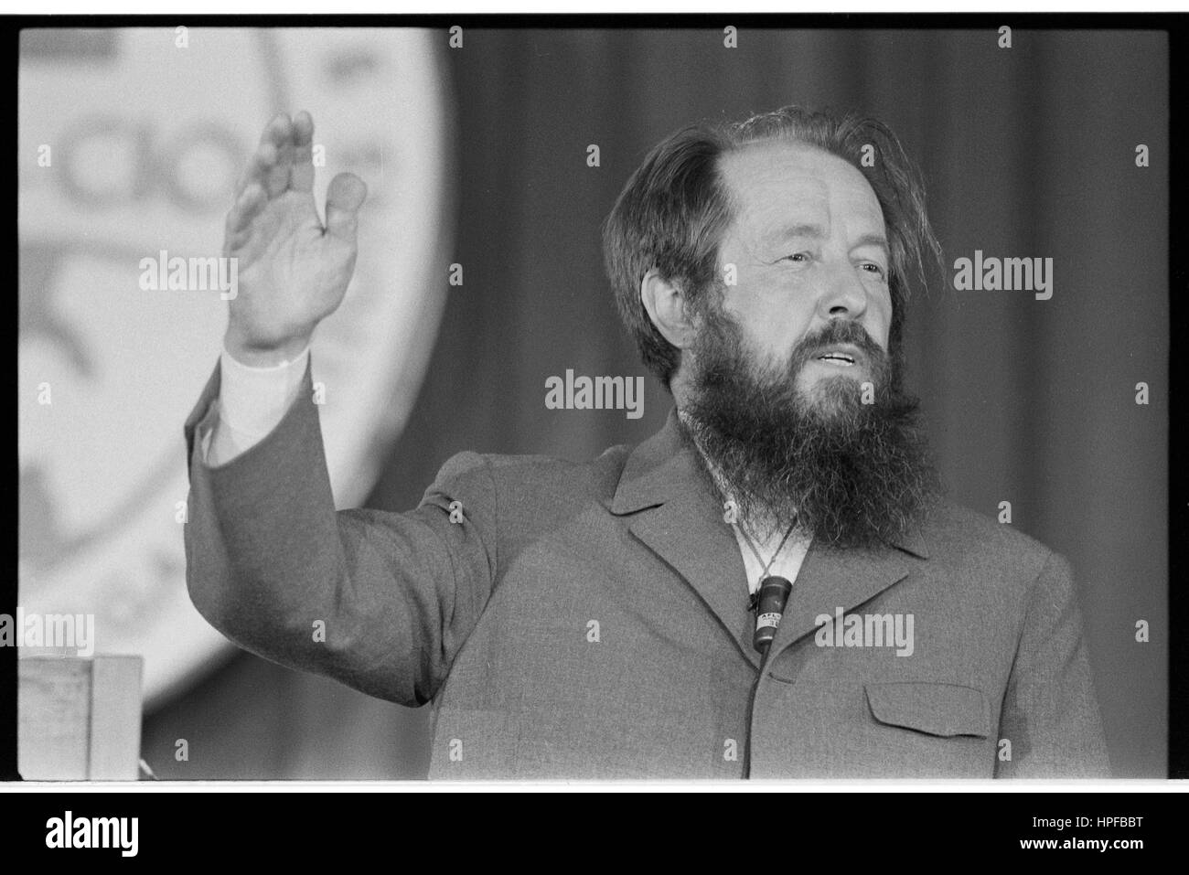 Aleksandr Solzhenitsyn anlässlich einer Tagung der AFL-CIO, 06/31/1975. Foto von Marion S Trikosko Stockfoto