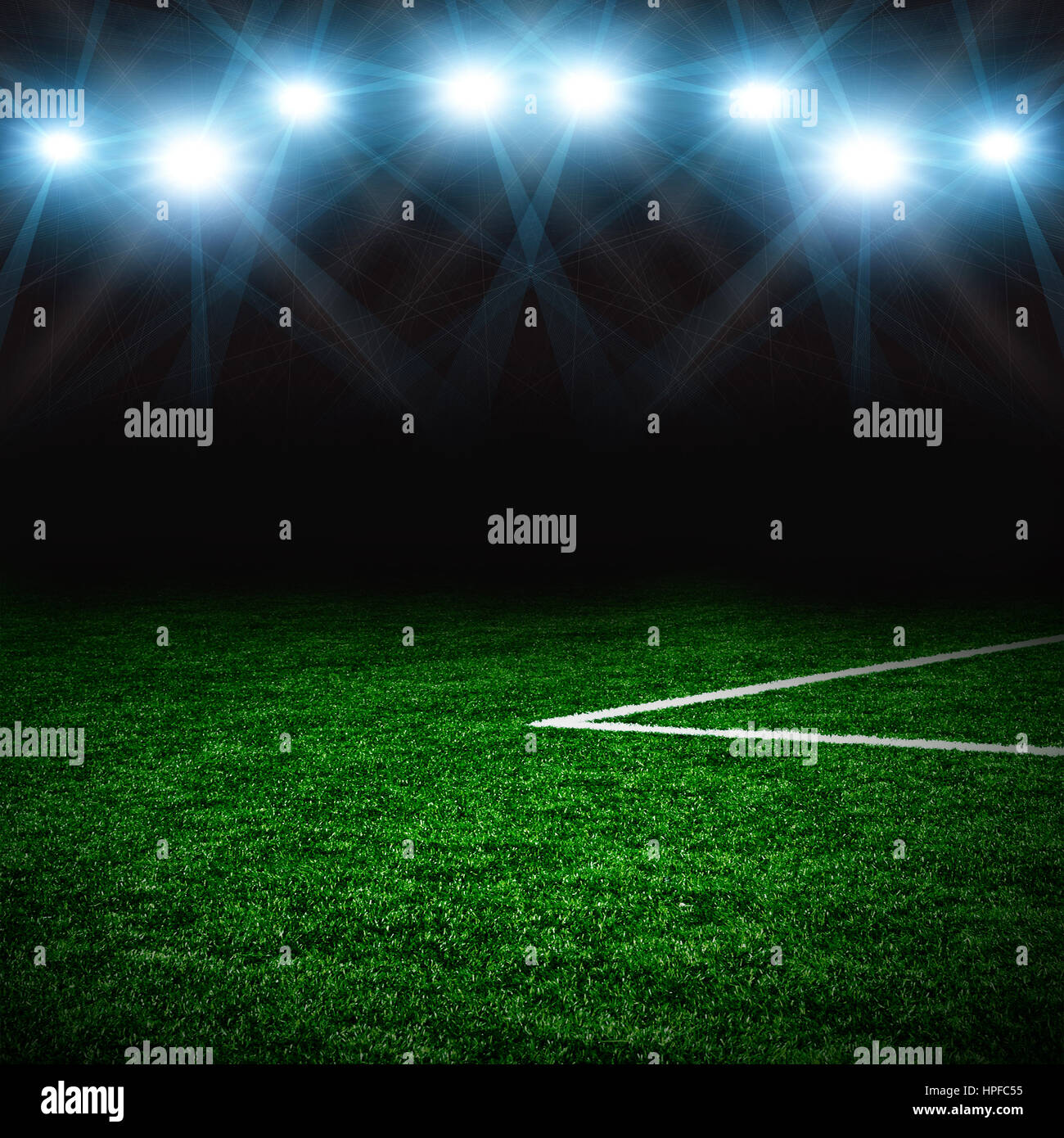 Vorlage für Fußball-Stadion-Hintergrund Stockfoto