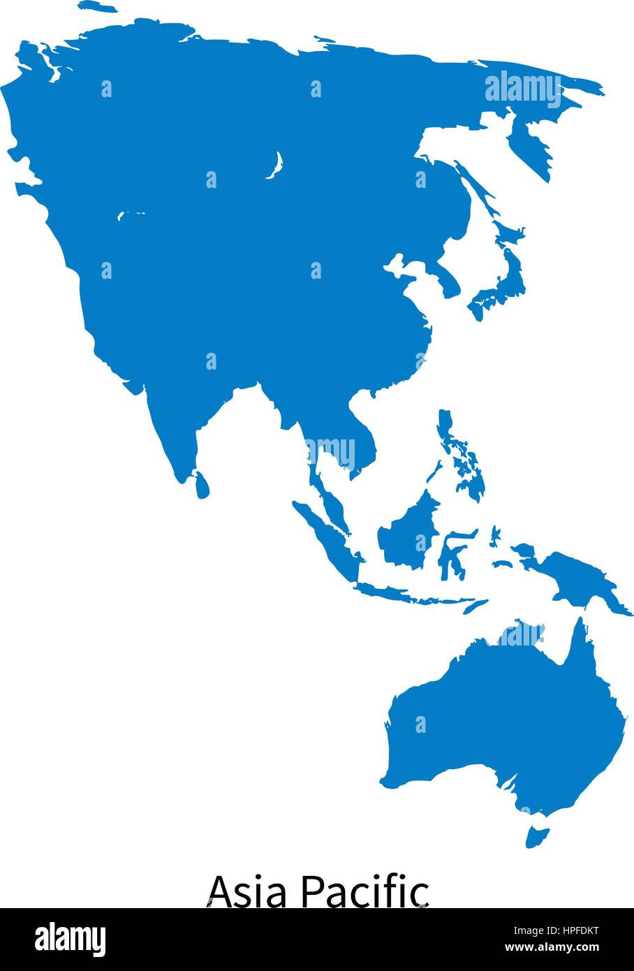 Detaillierten Vektorkarte des asiatisch-pazifischen Raum auf weiß Stock Vektor