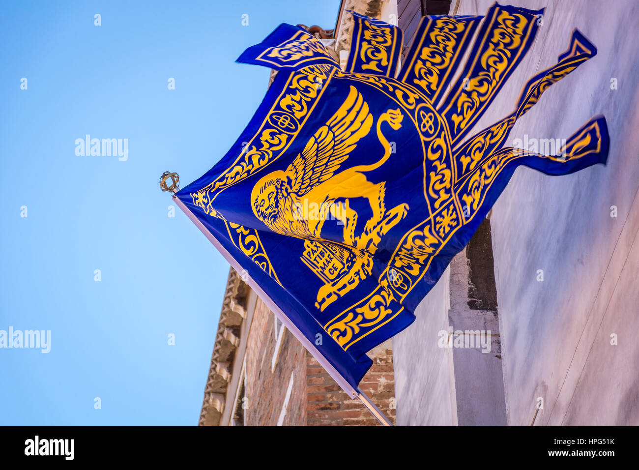 Flagge der Republik Venedig in Italien, Europa. Stockfoto