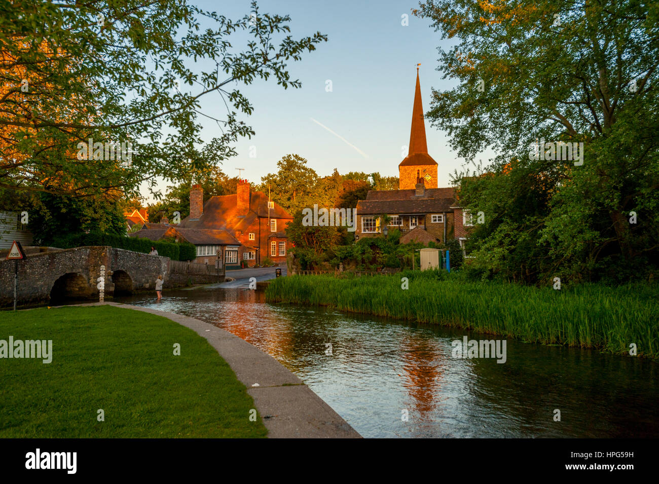 Der Fluß Darent an Eynesford Kent Stockfoto