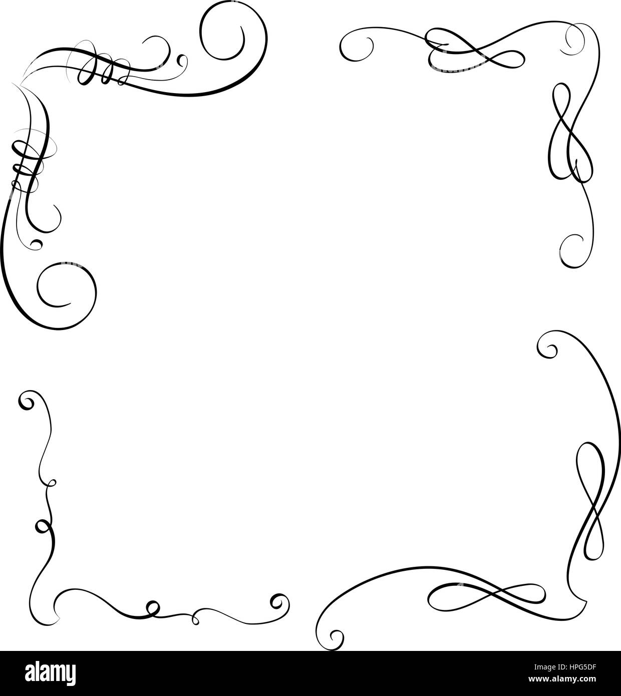 Elemente des Jahrgangs gedeihen Set dekorative Windungen für Design. Kalligraphie-Vektor-Illustration EPS10 Stock Vektor