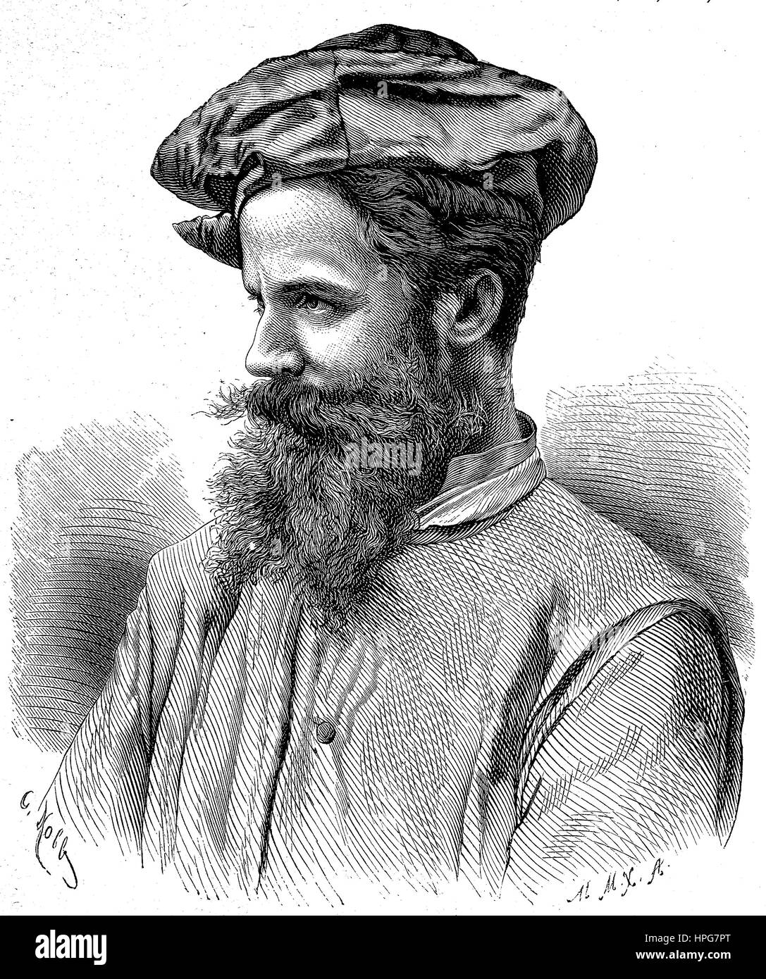 Giulio Monteverde, wurde 1837-1917, eine italienische naturalistischer Bildhauer und Lehrer, digital verbesserte Wiedergabe von einem Holzschnitt aus dem Jahr 1885 Stockfoto