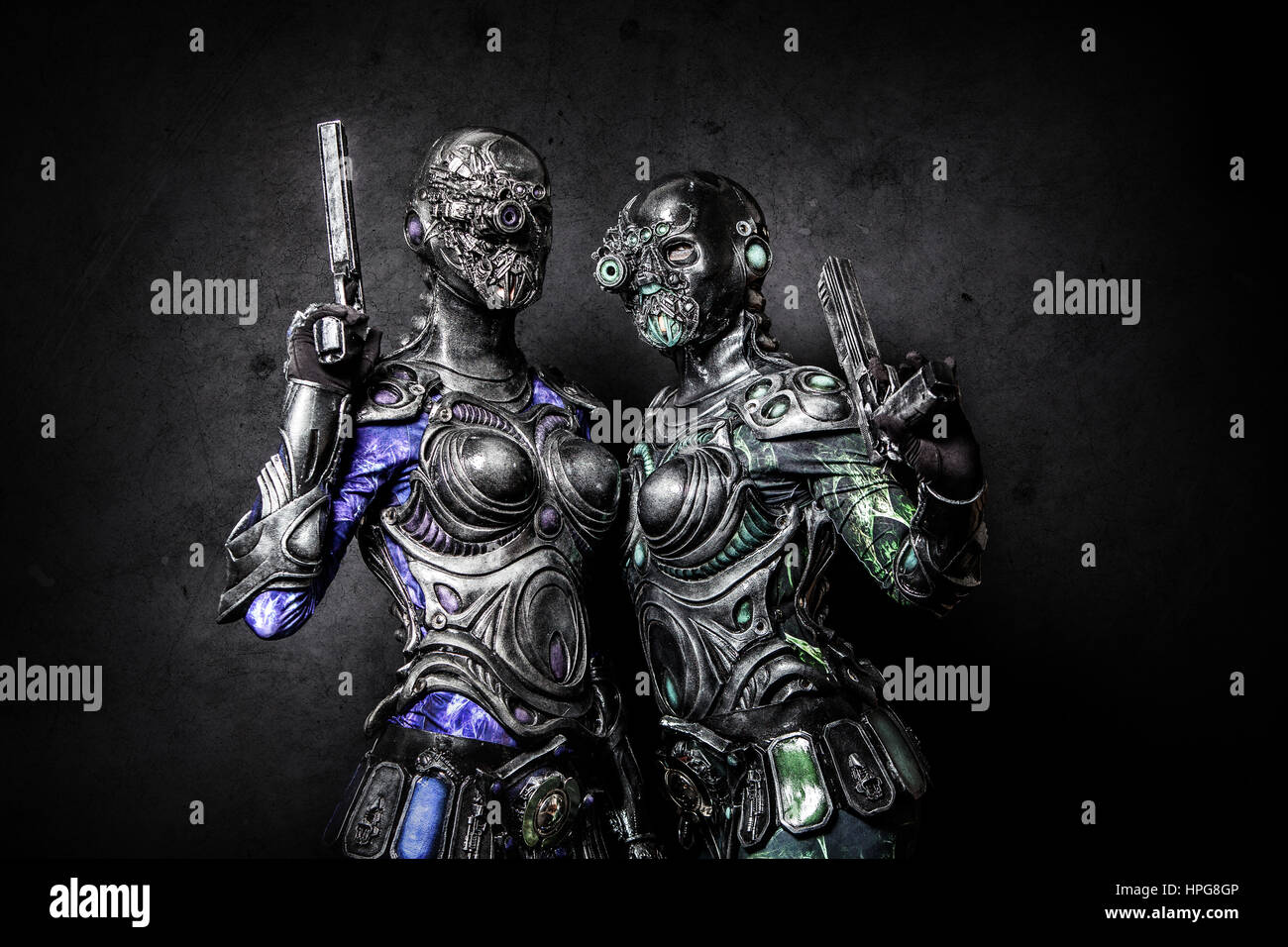 Fantastische Kunst: Cyborg Frauen Stockfoto