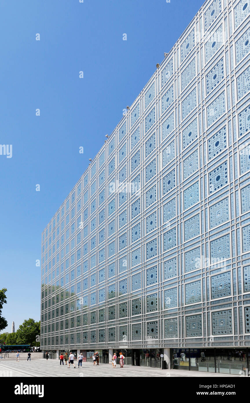 Frankreich, Paris. 5. Arrondissement. Institut du Monde Arabe. Stockfoto