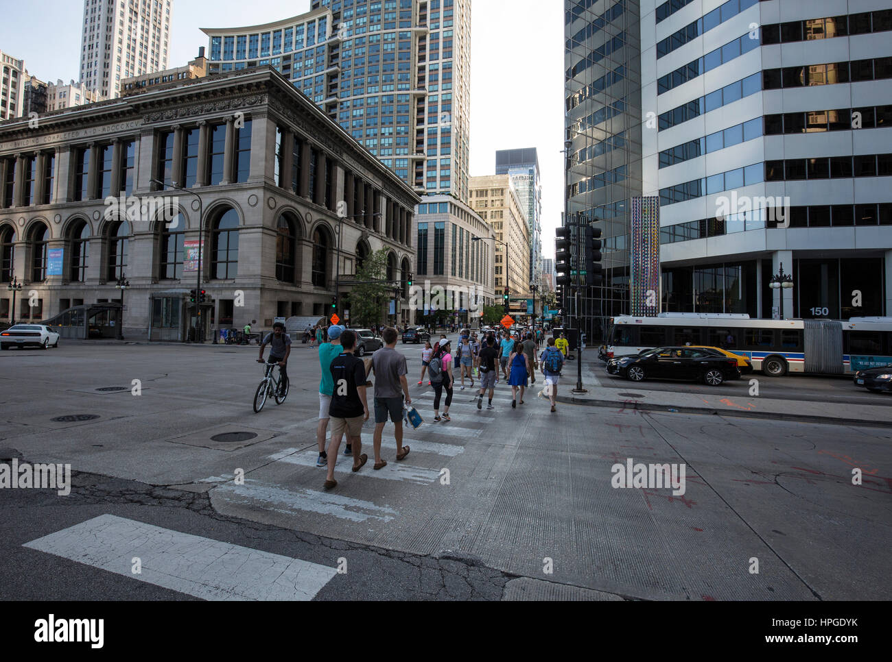 Großstadt-Kreuzung (nahe der Innenstadt von Chicago) Stockfoto