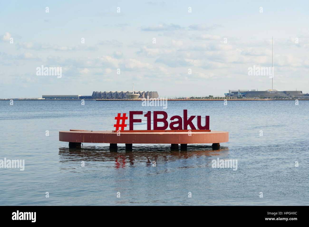 Baku, Aserbaidschan - 10. September 2016: Singen F1 Baku im Kaspischen See an der Strandpromenade. Die 2016 Grand Prix von Europa war die Auftaktveranstaltung am Stockfoto