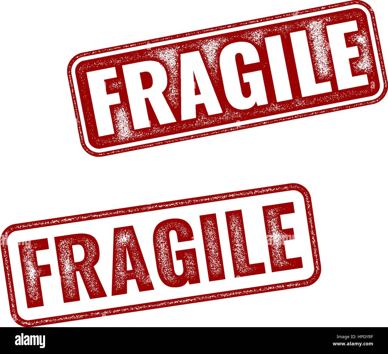 Realistische Vektor Grunge Stempel Fragile isoliert auf weißem Hintergrund Stock Vektor
