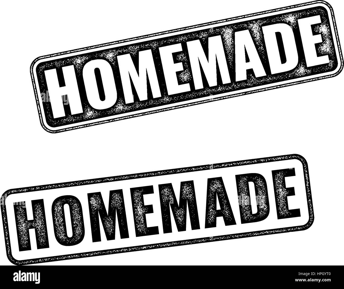 Isoliert auf weißem Hintergrund zwei realistische Vektor-hausgemachte Grunge-Stempel Stock Vektor