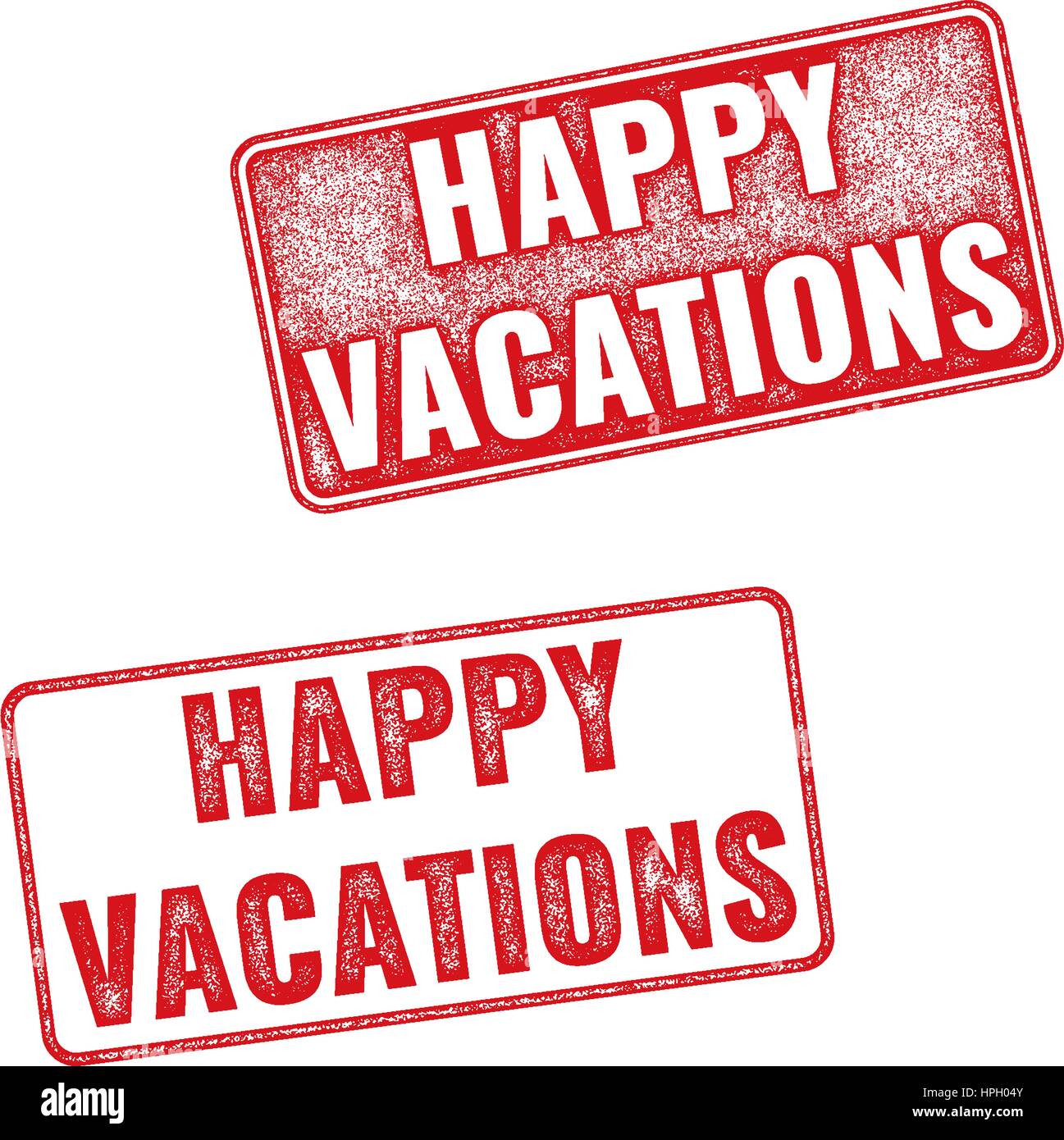 Grunge strukturierte Stempel mit Worten glücklichen Urlaub innen geschrieben. Realistische roten Vektor glücklichen Urlaub Stempel Stock Vektor