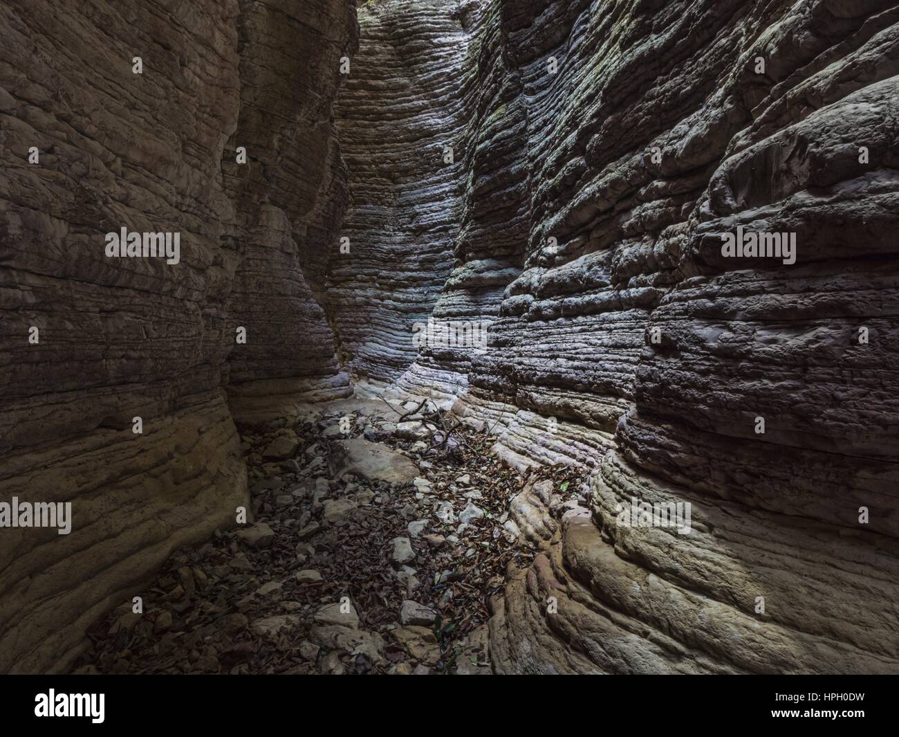 Felsschlucht in Umbrien (Mittelitalien, Europa) Stockfoto